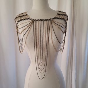 Body jewelry large necklace chain top